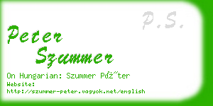 peter szummer business card